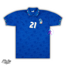 Camisa Seleção da Itália I 1994 Diadora Masculina Azul - Modelo Retrô