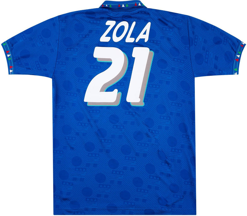 Camisa Seleção da Itália I 1994 Diadora Masculina Azul - Modelo Retrô