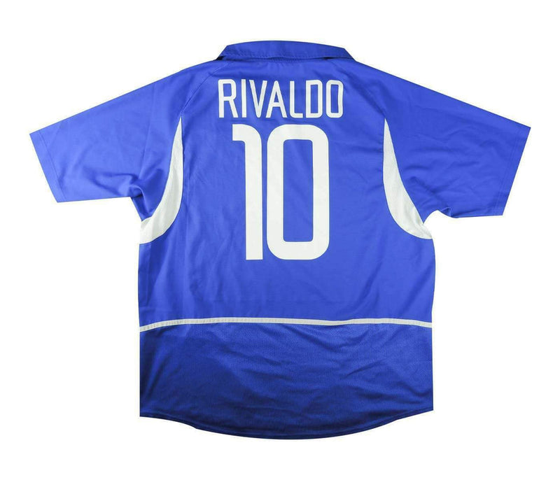 Camisa 2002 Seleção Brasileira II Masculina Azul - Modelo Retrô