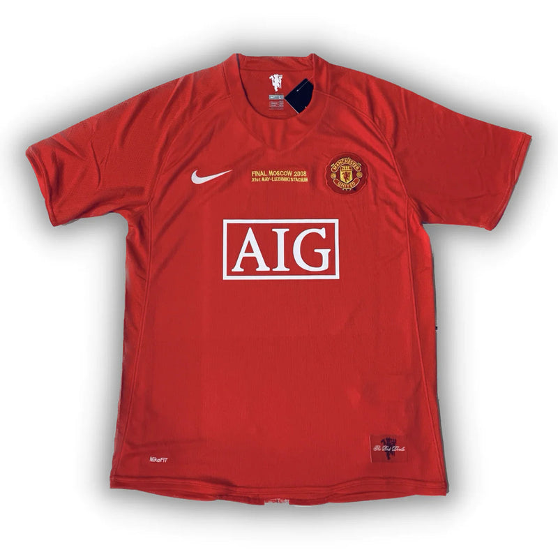 Camisa Manchester United  Vermelha 2007/08 Champions League Edition Masculina - Modelo Retrô