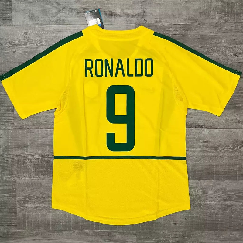 Camisa Seleção Brasil I 2002 Amarela - Modelo Retrô