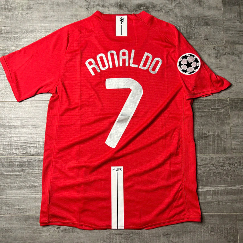 Camisa Manchester United  Vermelha 2007/08 Champions League Edition Masculina - Modelo Retrô