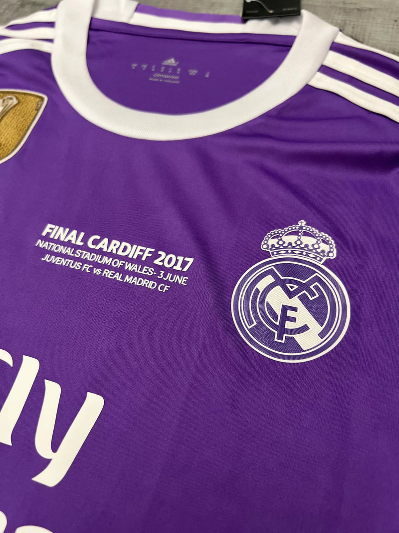 Camisa Real Madrid Roxa 2016/17 Manga Longa Masculina  - Modelo Retrô