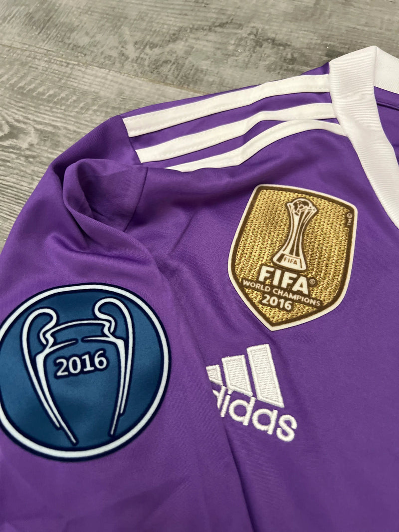 Camisa Real Madrid Roxa 2016/17 Manga Longa Masculina  - Modelo Retrô