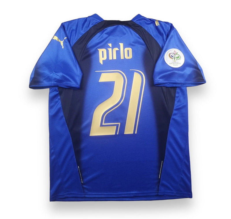 Camisa Seleção da Itália 2006 Masculina Azul - Modelo Retrô