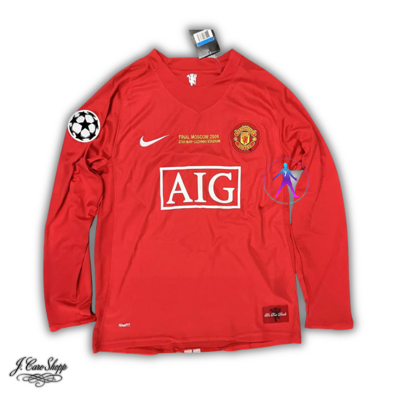 Camisa Manchester United Manga Longa Vermelho 2007/08 Masculino - Modelo Retrô