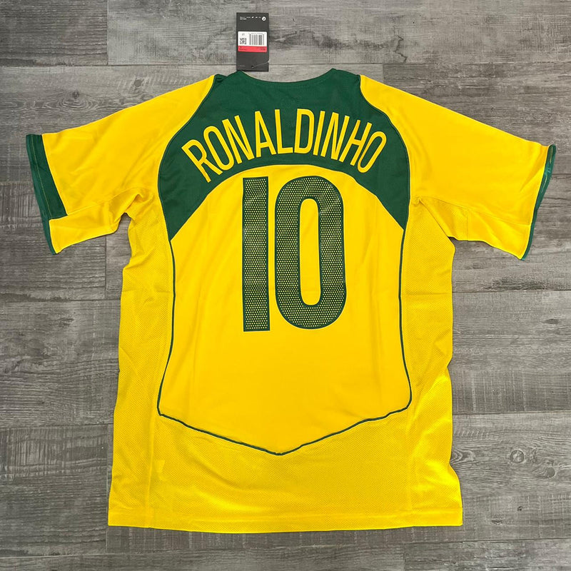Camisa Seleção Brasil I 2004/06 Amarela - Modelo Retrô