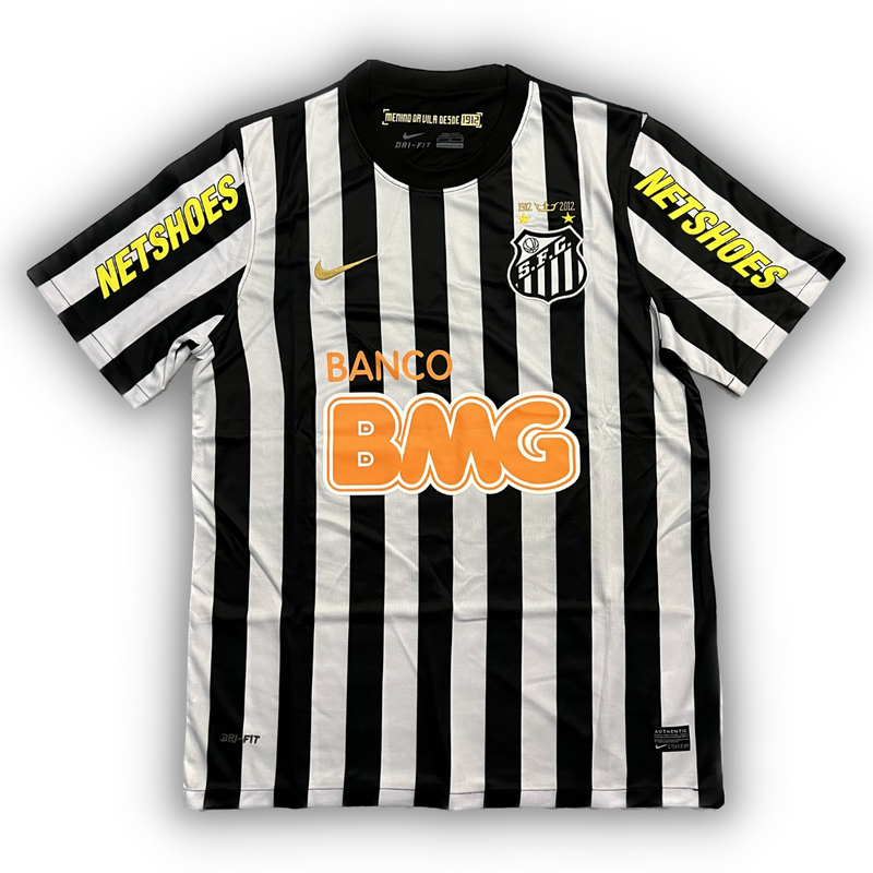 Camisa Santos 2012/13 Preta/Branca Masculina - Modelo Retrô