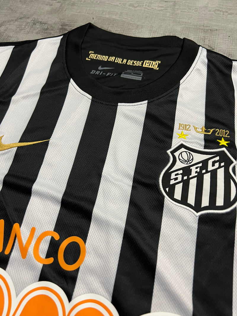 Camisa Santos 2012/13 Preta/Branca Masculina - Modelo Retrô