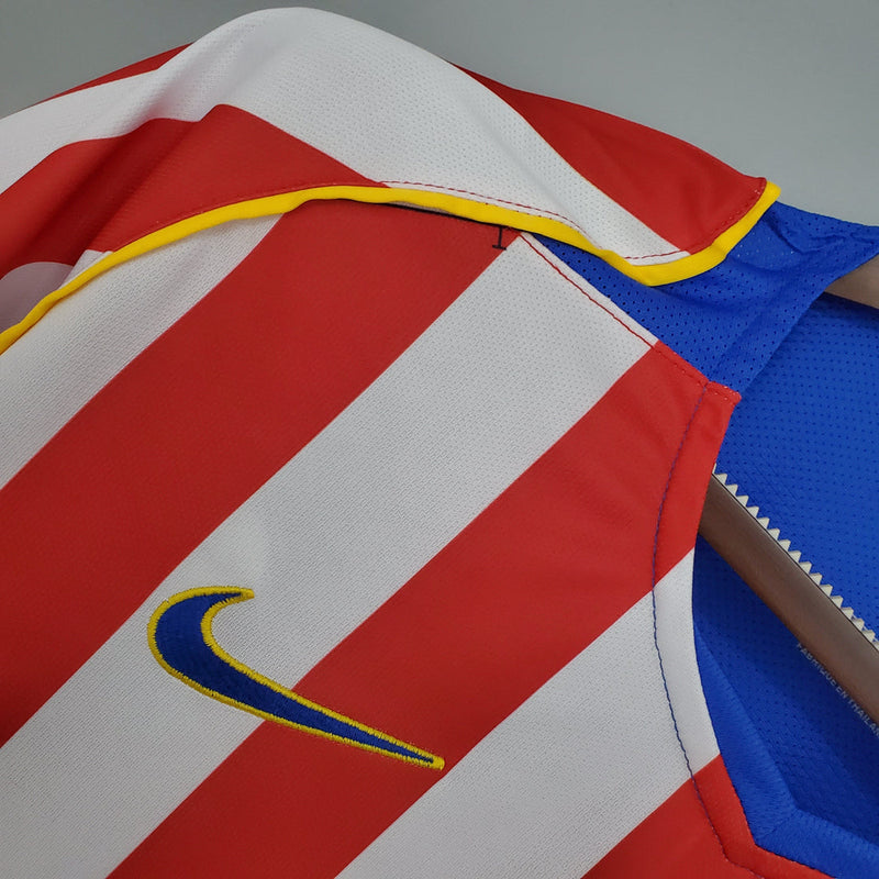 Camisa Atlético de Madrid 2004/05 Especial Homem Aranha Listrada - Modelo Retrô