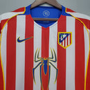 Camisa Atlético de Madrid 2004/05 Especial Homem Aranha Listrada - Modelo Retrô