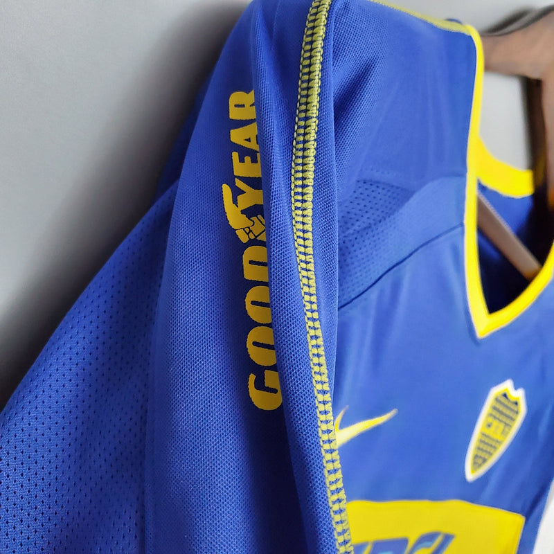 Camisa Boca Juniors Manga Longa 2003/04 Azul - Modelo Retrô