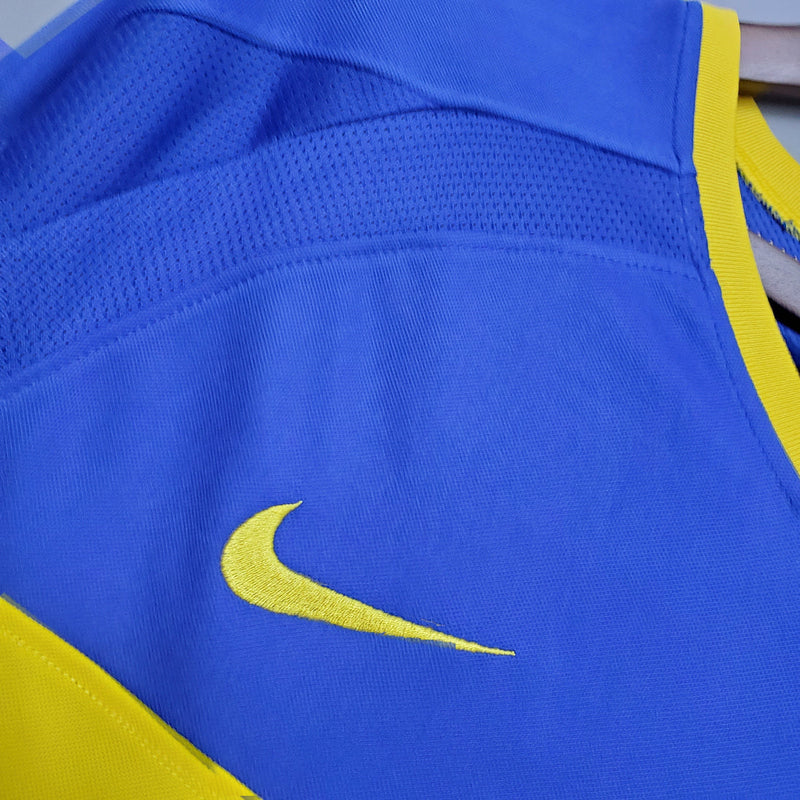 Camisa Boca Juniors Manga Longa 2003/04 Azul - Modelo Retrô
