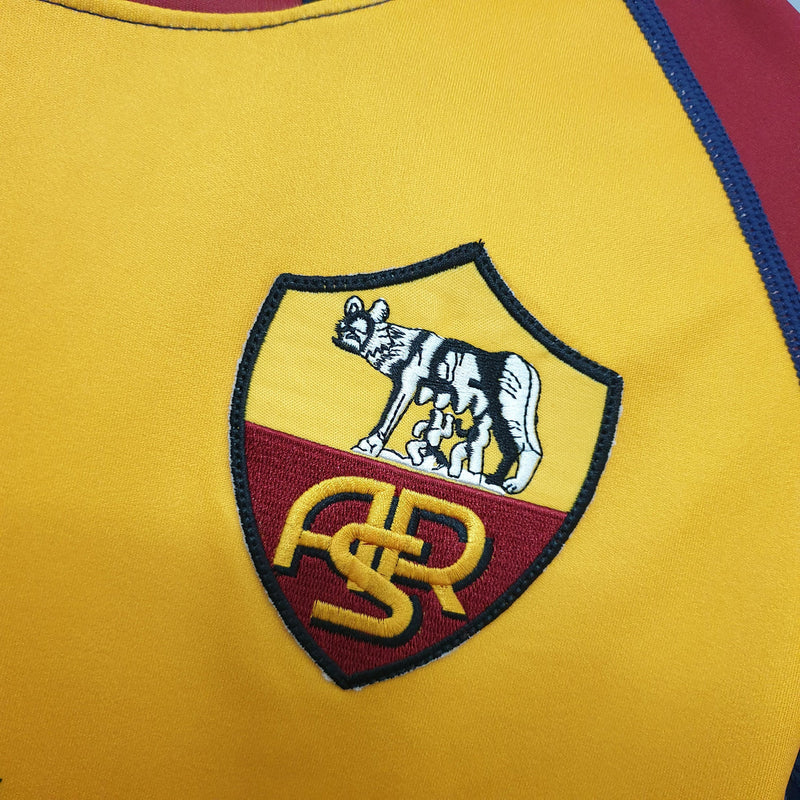 Camisa Roma 2001/02 Vermelha/Amarela - Modelo Retrô