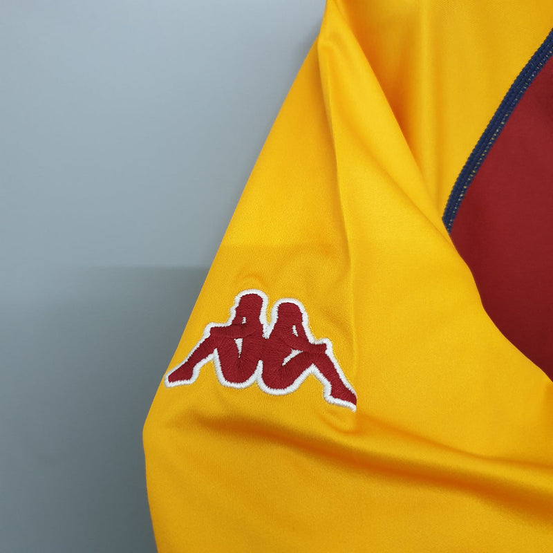 Camisa Roma 2001/02 Vermelha/Amarela - Modelo Retrô