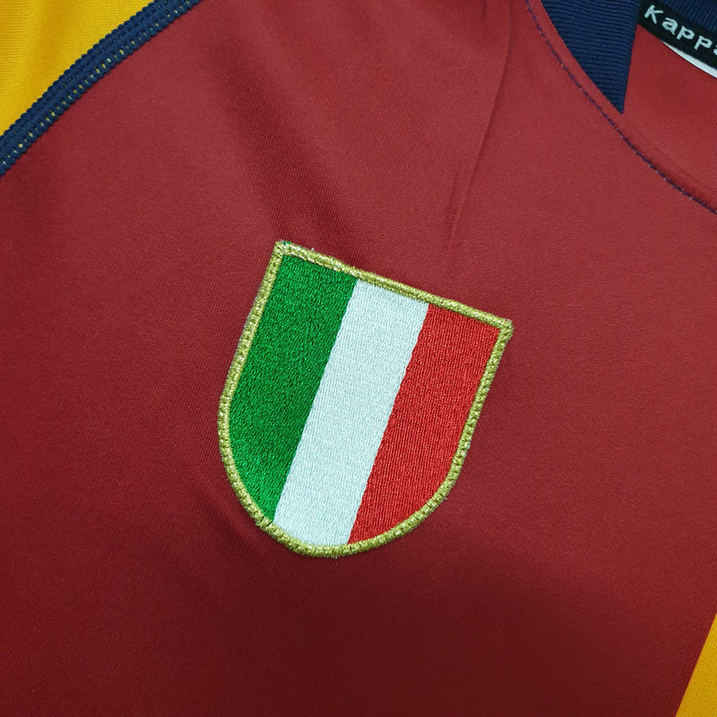 Camisa Roma 2001/02 Vermelha/Amarela - Modelo Retrô