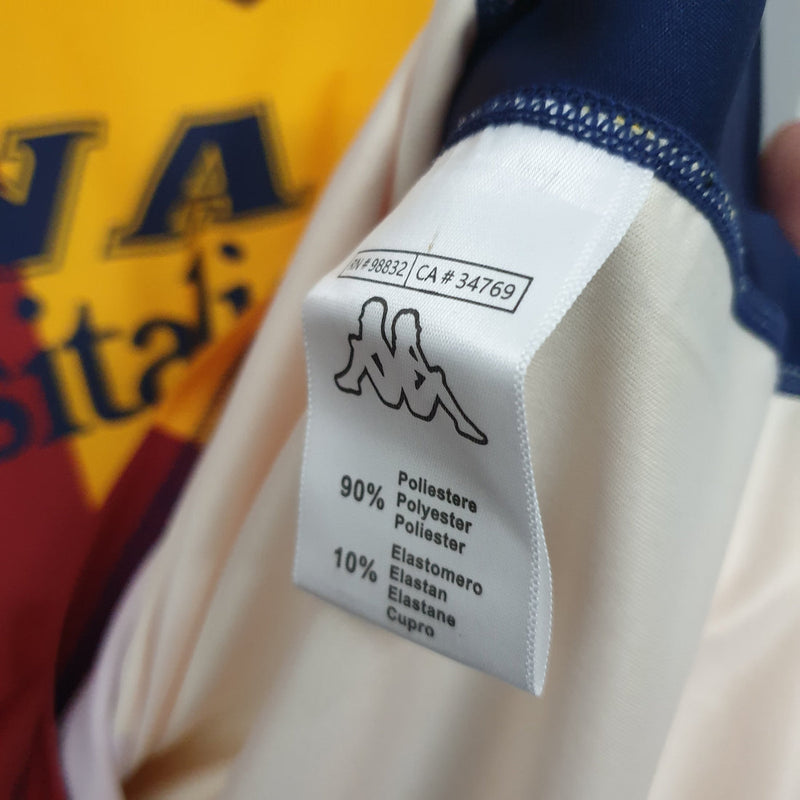 Camisa Roma 2001/02 Vermelha/Amarela - Modelo Retrô