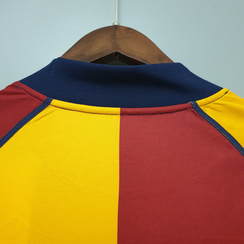 Camisa Roma 2001/02 Vermelha/Amarela - Modelo Retrô