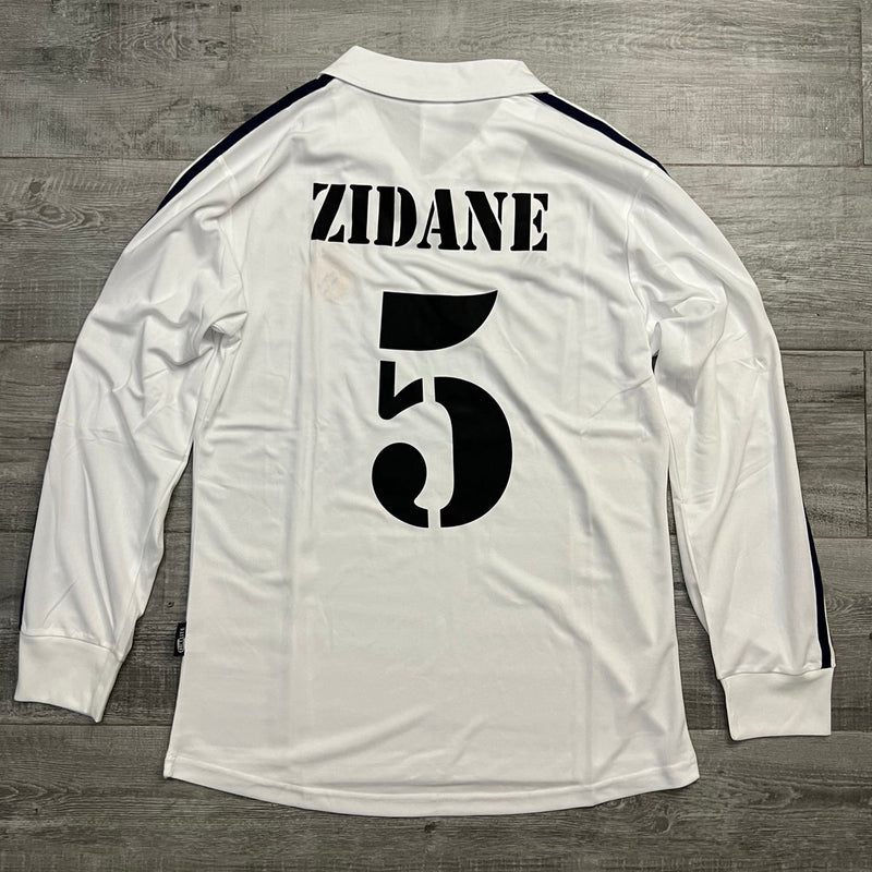 Camisa Real Madrid Manga Longa I 2001/02 Branca - Modelo Retrô