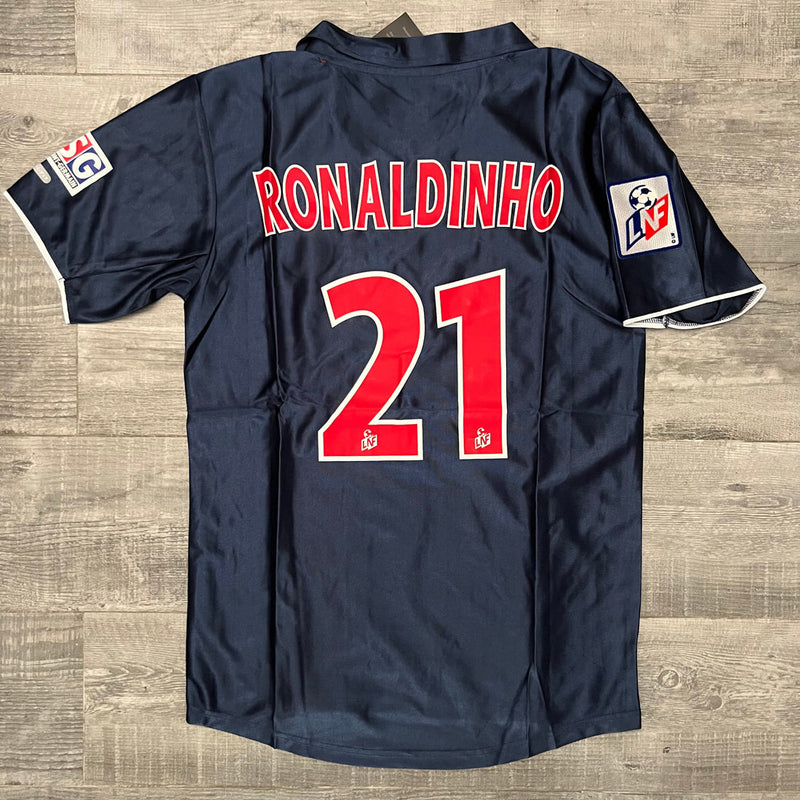 Camisa PSG 2001/02 Azul Escuro - Modelo Retrô