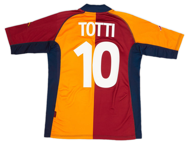 Camisa Roma 2001/02 Vermelha/Amarela - Modelo Retrô