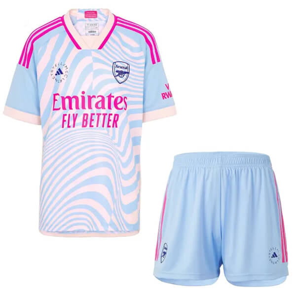 Conjunto Infantil Arsenal 2023/24 X Stella McCartney Azul - Modelo Torcedor