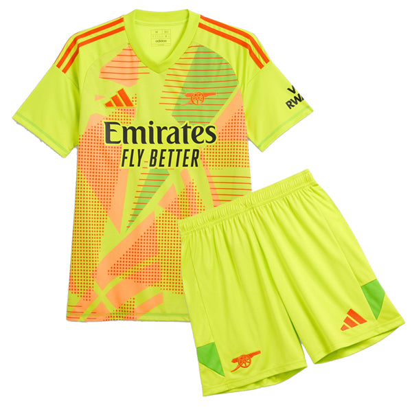 Conjunto Infantil Arsenal Goalkeeper 2024/25 Amarelo - Modelo Torcedor