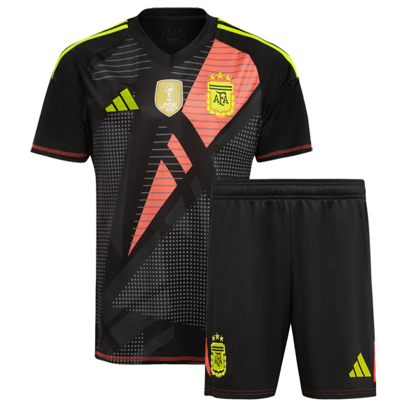 Conjunto Infantil Goleiro Argentina 2024/25 Preto - Modelo Torcedor