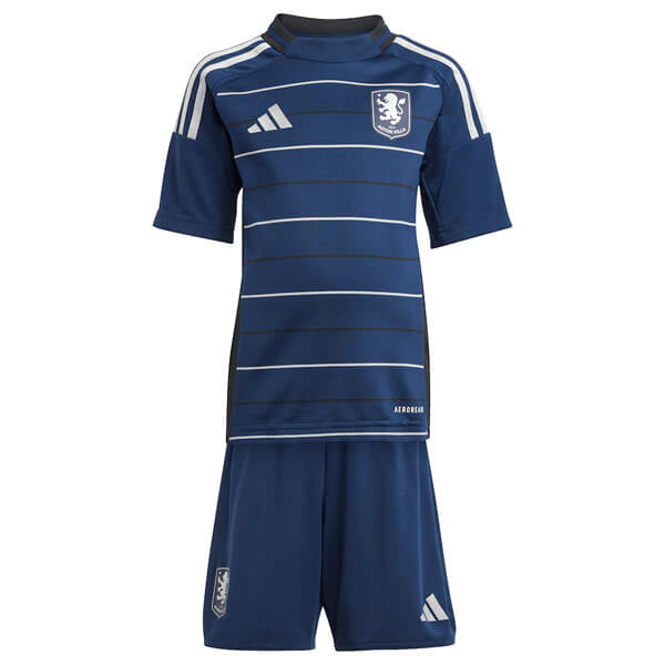 Conjunto Infantil Aston Villa lll 2024/25 Azul - Modelo Torcedor