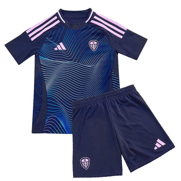 Conjunto Infantil  Leeds United 2024/25 Azul Marinho - Modelo Torcedor