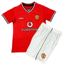 Conjunto Infantil Manchester United 2001/02 Vermelho - Modelo Retrô
