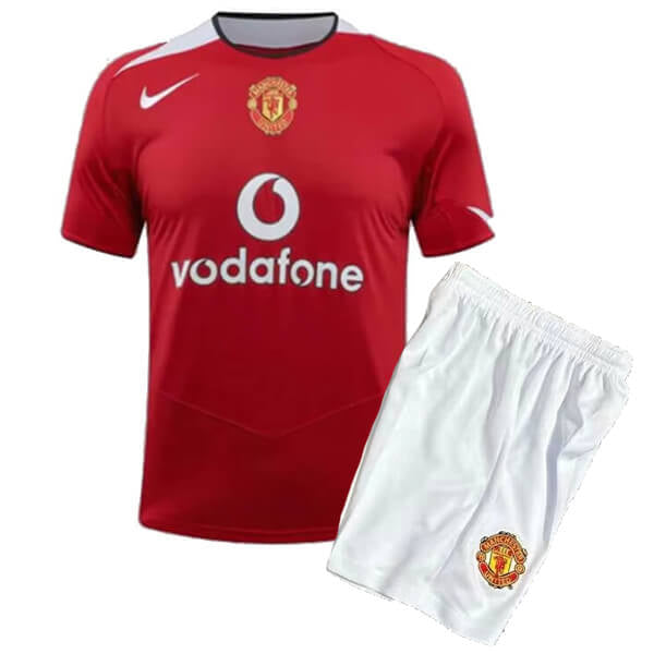 Conjunto Infantil Manchester United 2004/06 Vermelho - Modelo Retrô