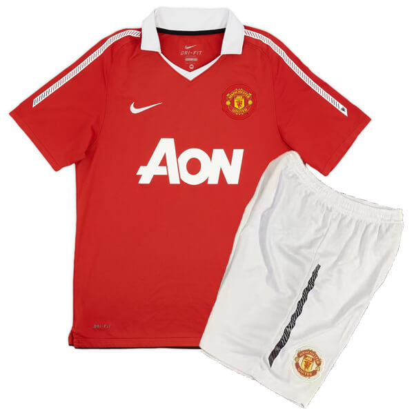 Conjunto Infantil Manchester United 2010/11 Vermelho - Modelo Retrô