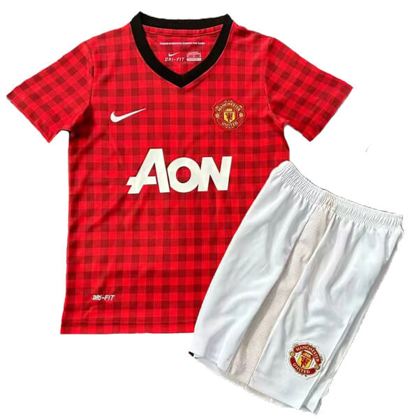 Conjunto Infantil Manchester United 2012/13 Vermelho - Modelo Retrô