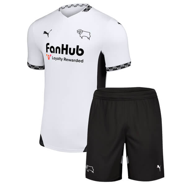 Conjunto Infantil Derby County 2024/25 Branco - Modelo Torcedor