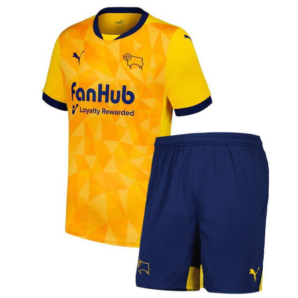 Conjunto Infantil Derby County lll 2024/25 Amarelo - Modelo Torcedor