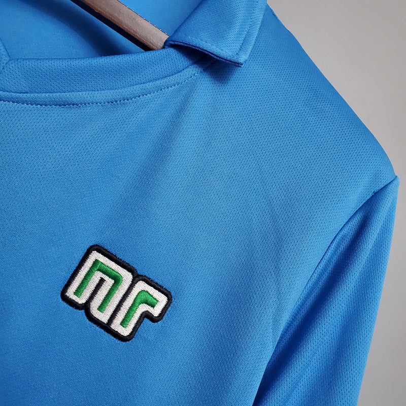 Camisa Napoli 1988/89 Azul - Modelo Retrô