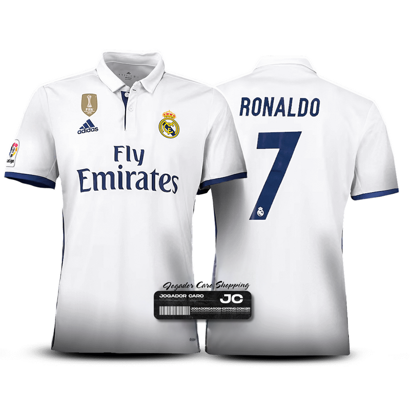 Camisa Real Madrid 2016/17 Branca - Modelo Retrô