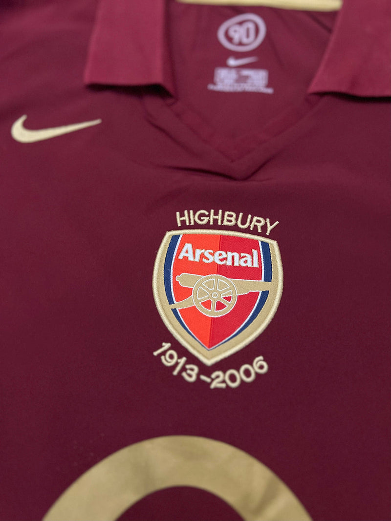Camisa Arsenal Manga Longa I 2005/06 Vinho - Modelo Retrô