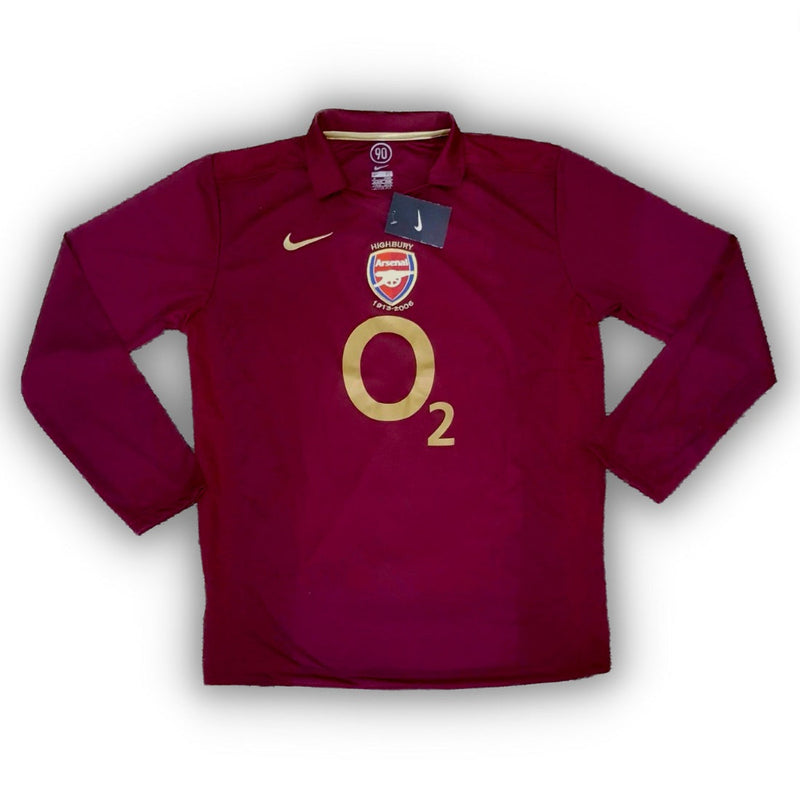 Camisa Arsenal Manga Longa I 2005/06 Vinho - Modelo Retrô