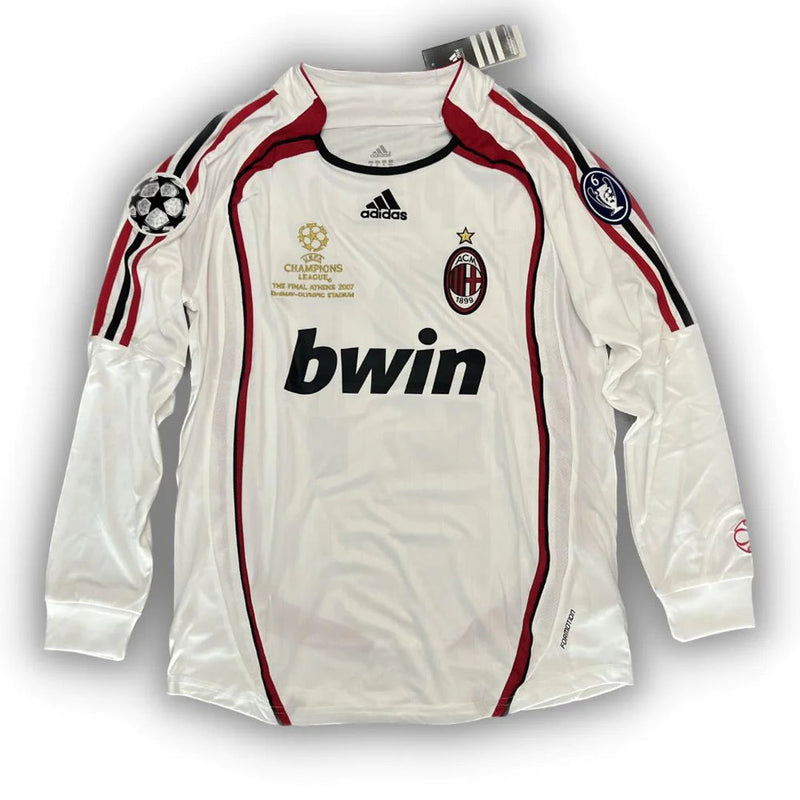 Camisa Milan Manga longa 2006/07 Branca - Modelo Retrô