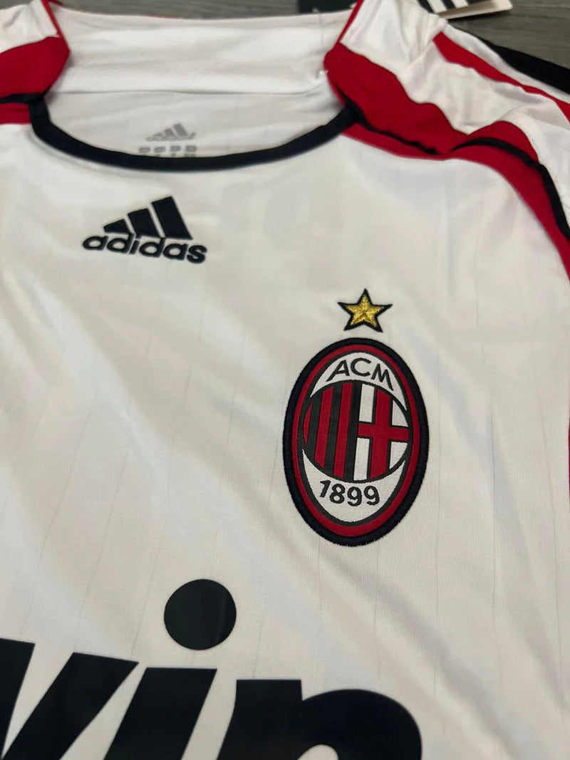 Camisa Milan Manga longa 2006/07 Branca - Modelo Retrô