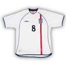 Camisa Seleção da Inglaterra 2002 Masculina Branca - Modelo Retrô