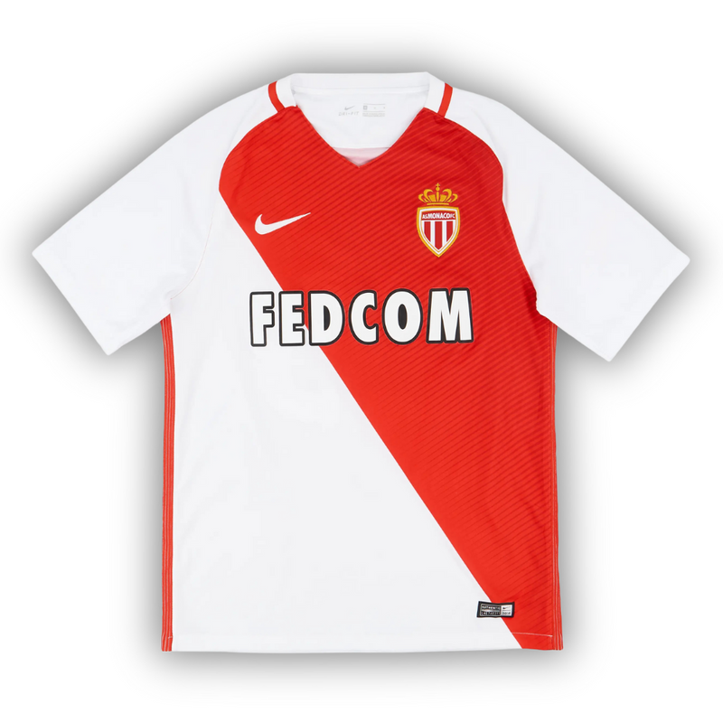 Camisa Mônaco 2016/17 Masculina Branca/Vermelha - Modelo Retrô