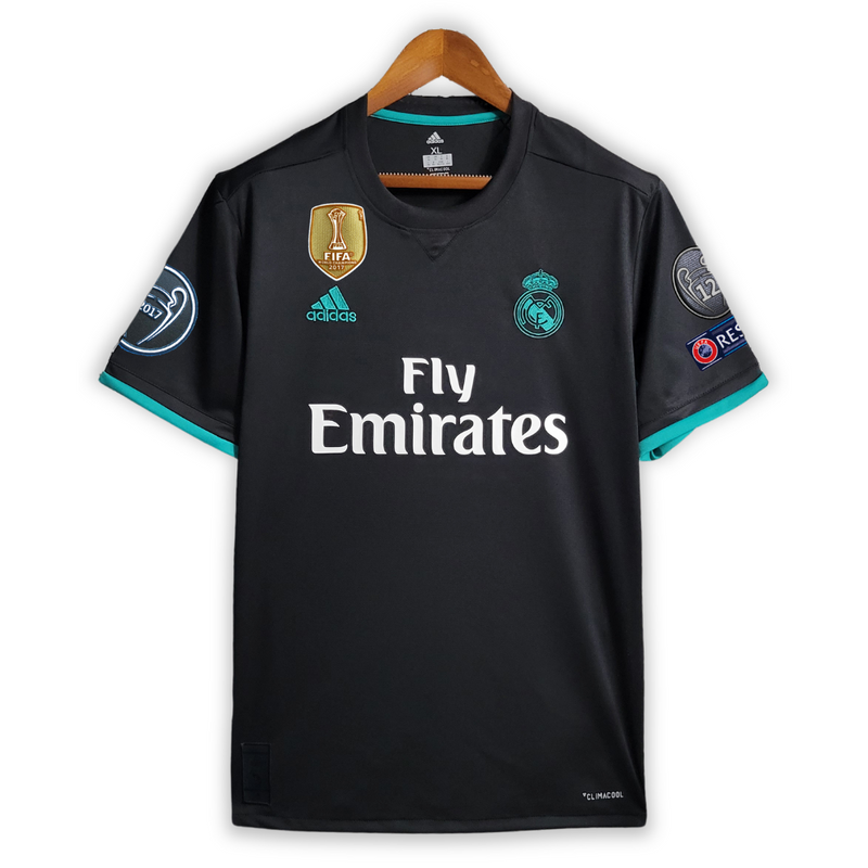 Camisa Real madrid ll Preta 2017/18 Masculina - Modelo Retrô