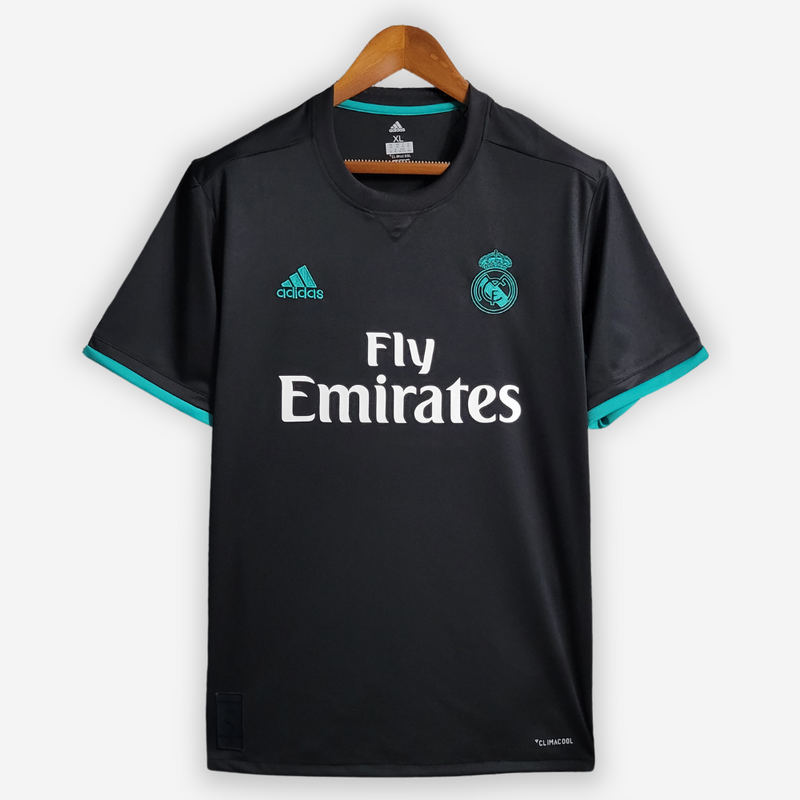 Camisa Real madrid ll Preta 2017/18 Masculina - Modelo Retrô