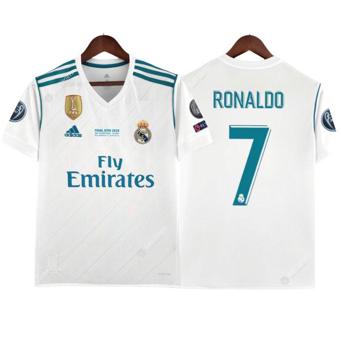 Camisa Real Madrid Branca 2017/18 Masculina  - Modelo Retrô