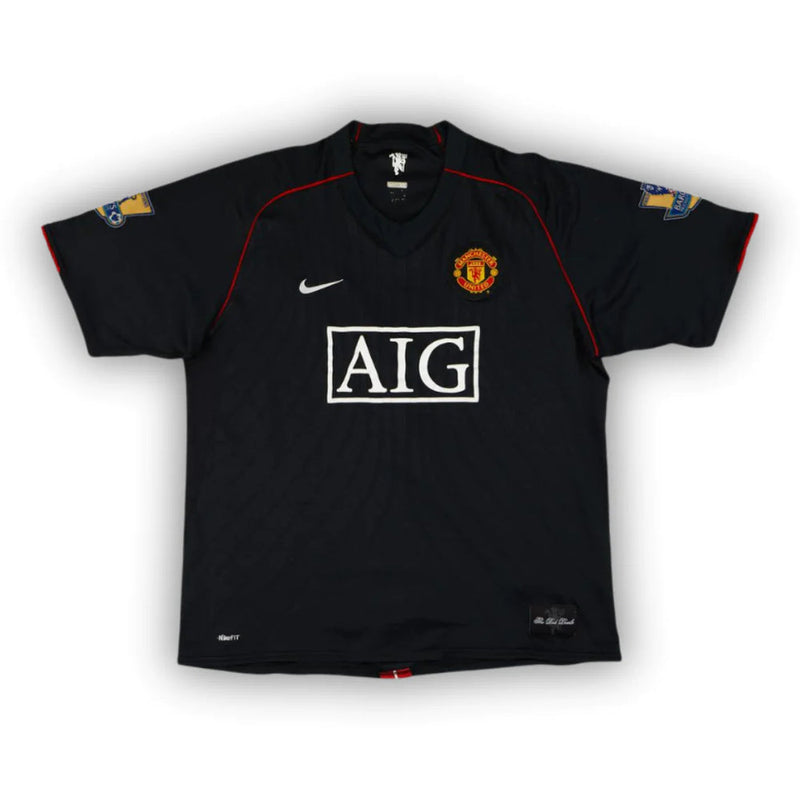 Camisa Manchester United  lll Preto 2007/08 Champions League Edition Masculina - Modelo Retrô