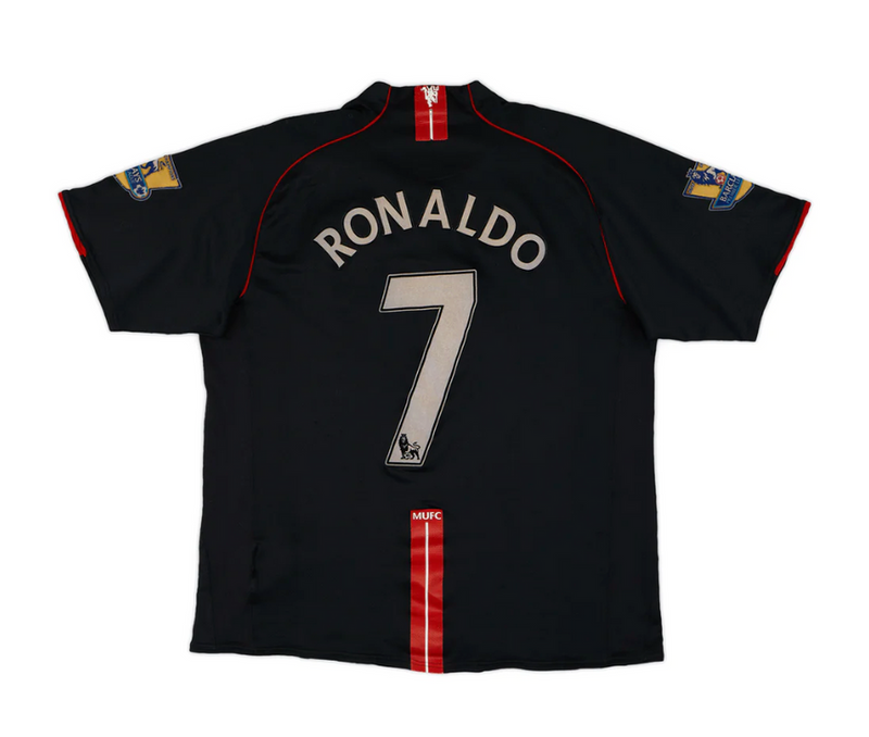 Camisa Manchester United  lll Preto 2007/08 Champions League Edition Masculina - Modelo Retrô