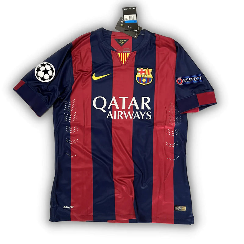 Camisa Barcelona Manga longa 2014/15 Vermelho/Azul - Modelo Retrô